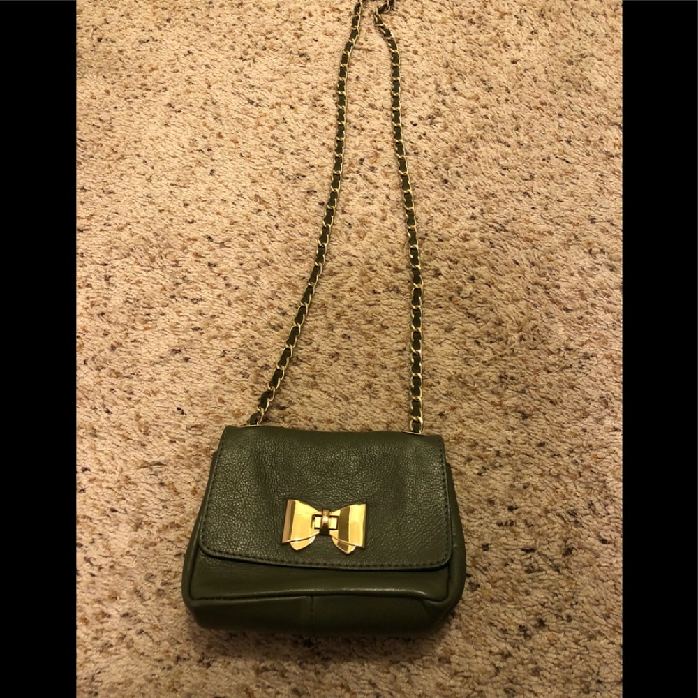 Green leather Made in Italy purse